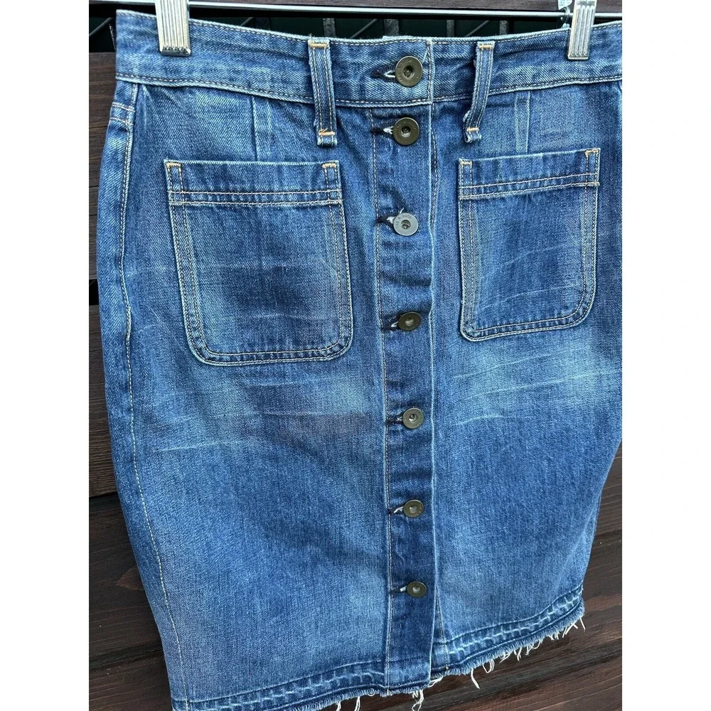 Rag & Bone Women's *Size 26 Blue Denim Button Up A-Line‎ Skirt